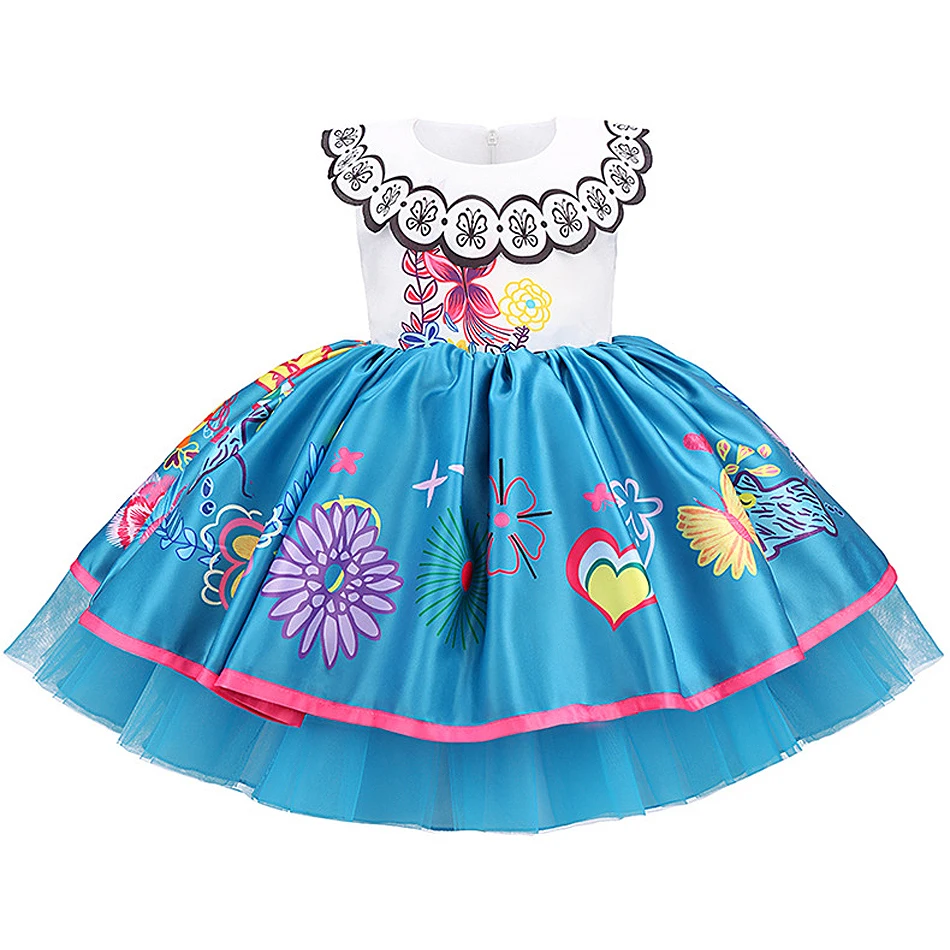 Encanto-Print-Cosplay-Kleid, Mirabel-Kleid, Prinzessinnenkleid für Babys, elegantes Kostüm, Kleid für Kleinkinder, Geburtstags- oder Halloween-Kleid, Kinder-Weihnachtskleidung. – Detail 2