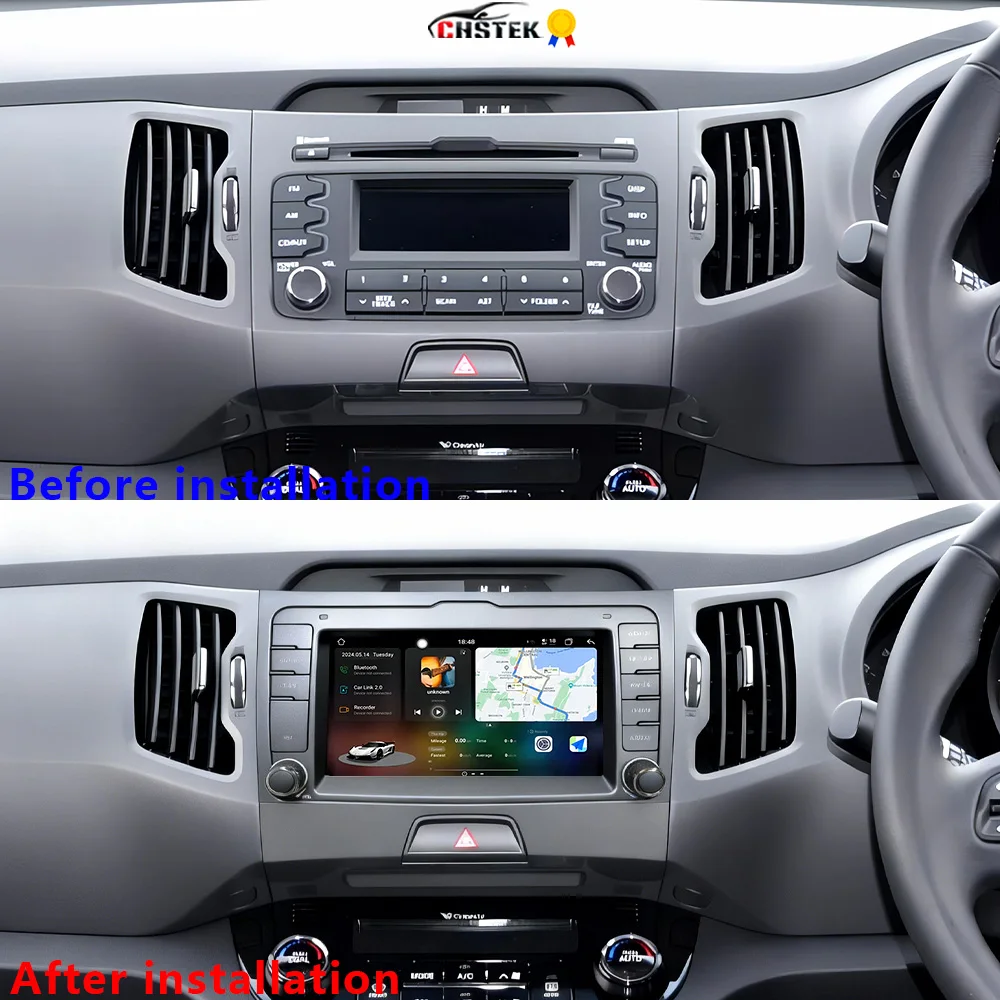 CHSTEK Android 13 Auto Radio For Kia Sportage R 3 SL 2010-2016 Multimedia Carplay Autoradio Navigation WIFI 4G GPS RDS Head Unit