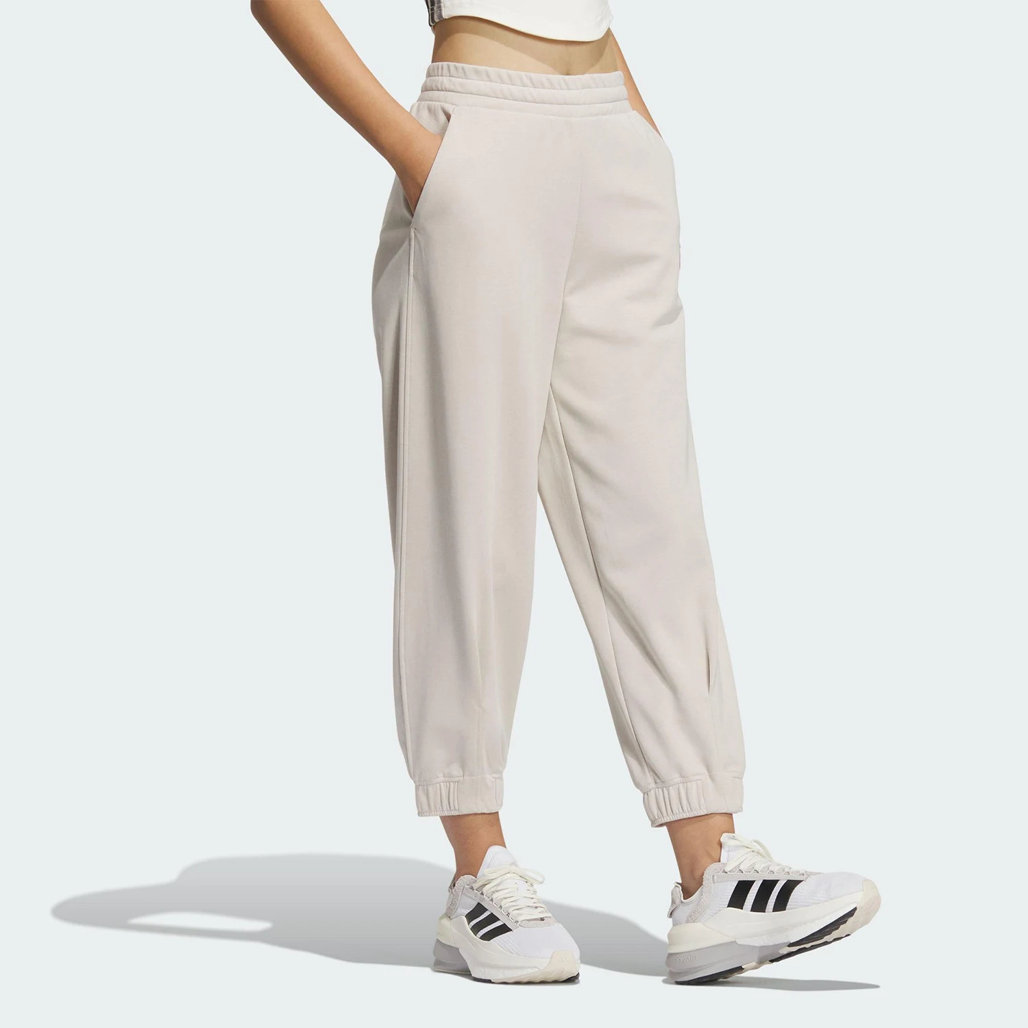 Adidas genuine logo KNIT PANTS women's knitted ankle tied pants JM1020
