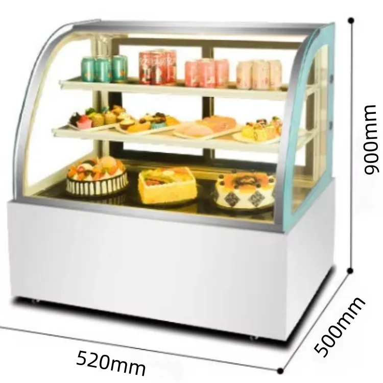 Commercial Air-cooled Curved Desktop Cake Preservation Cabinet with Defogging and Refrigerated Fruit Preservation Showcase Casep