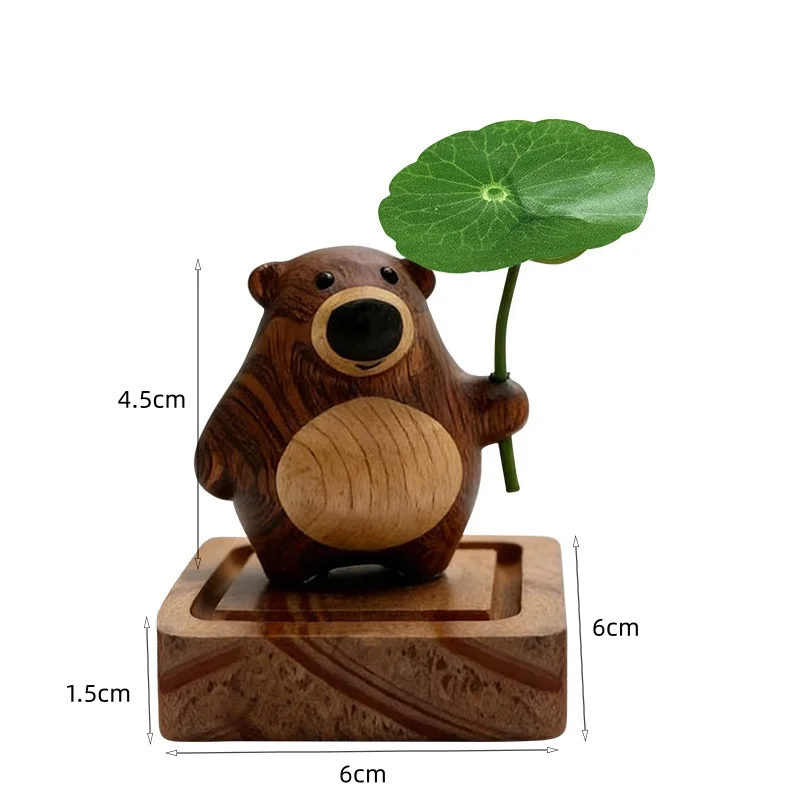 Cute Bear Aroma Diffuser Wood Creative Essential Oil Fragrance Ornament Car Home Bedroom Tea Table Decor Niche Aromatherapy