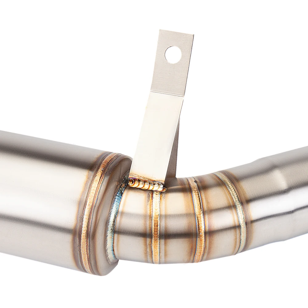 نظام عادم الدراجة النارية Benelli Leoncino500 BJ500 أنبوب الوصلة الأوسط من الفولاذ المقاوم للصدأ مع خط سباق أصلي