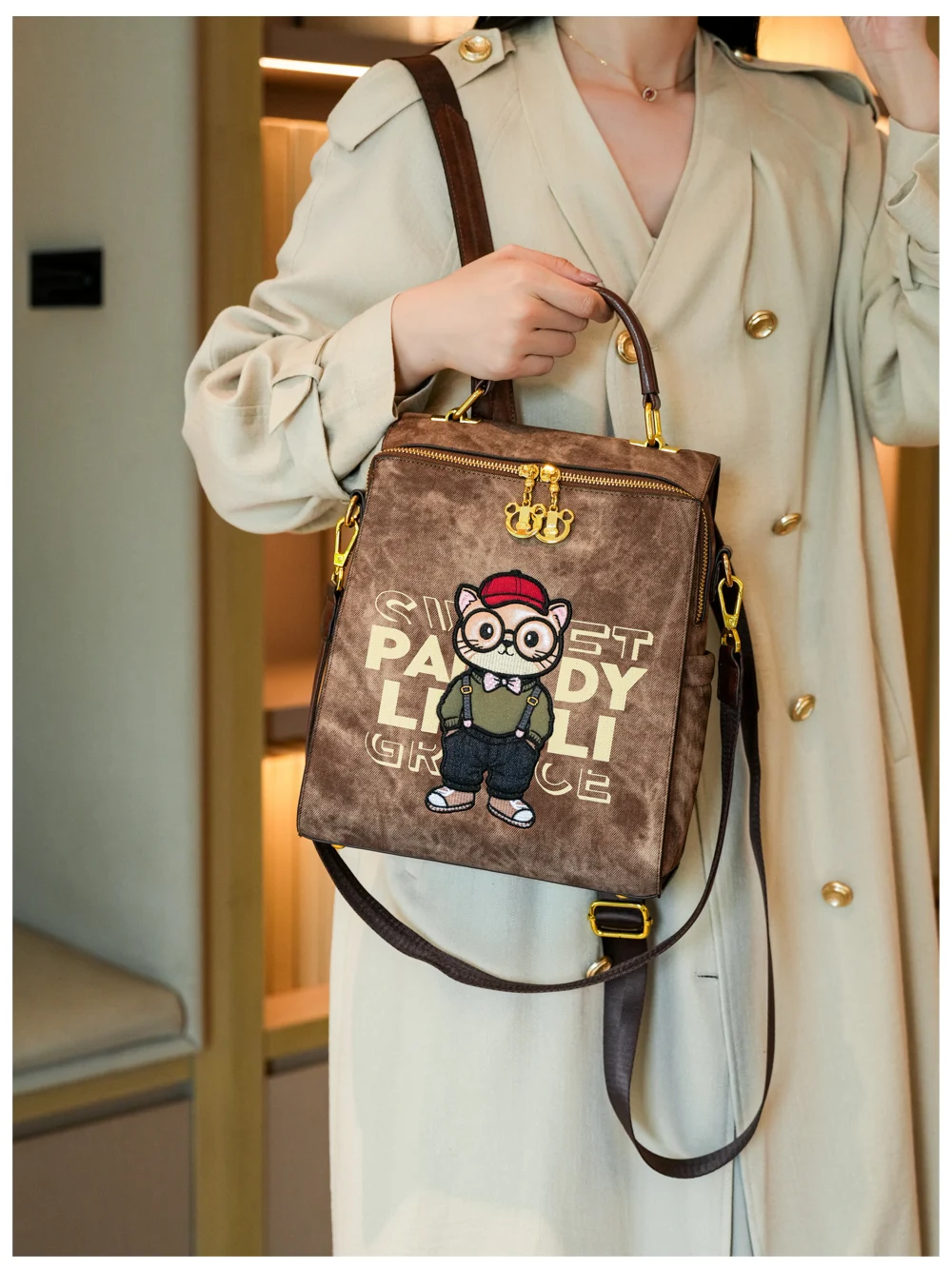 【Gran oferta】Mochila moderna, bolso de hombro para mujer, mochila de gran capacidad con cierre y bolso de mano informal con doble correa para los hombros.