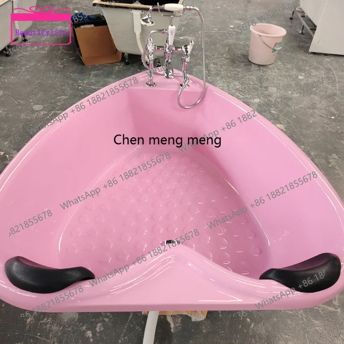 

YL Princess pink love type embedded with non-slip hotel B & B home double acrylic color terrace bathtub