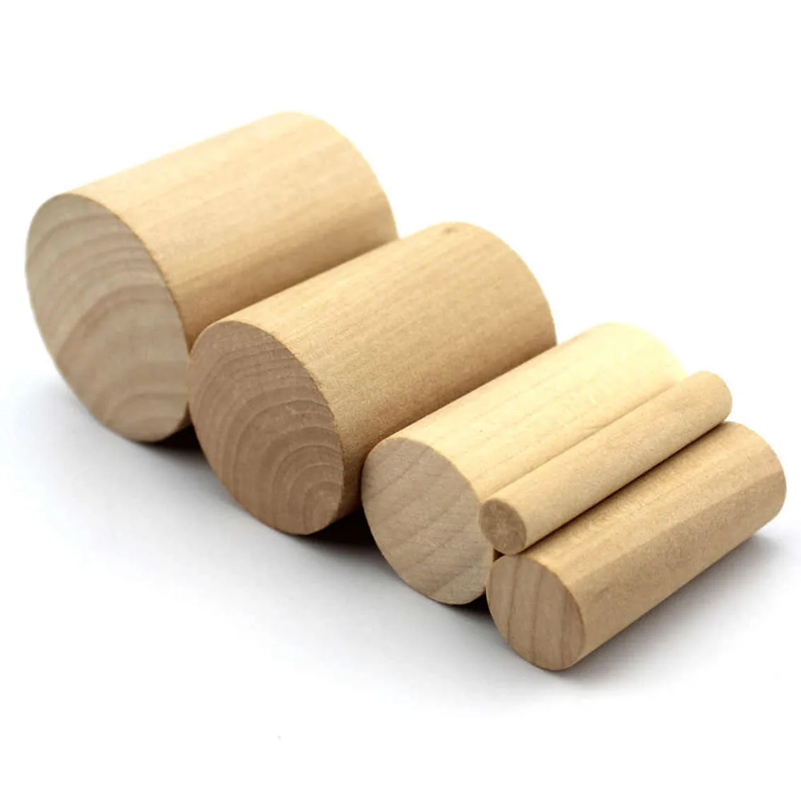 

1-50Pcs Round Pine Wood Rod Diameter 10/20/30/40/50mm Length 55mm Solid Wood Strip DIY Model Material Accessories