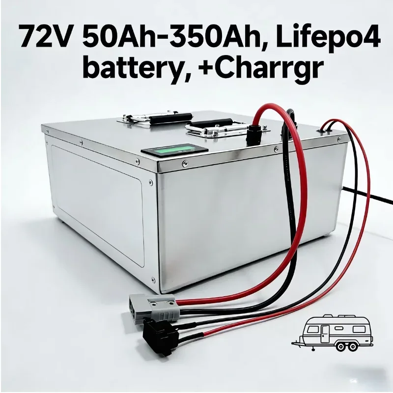 72V LiFePO4 Battery 50Ah-350Ah Rechargeable Deep Cycle Battery Pack | Built-in BMS | Include Charger | Wide Application for Sola