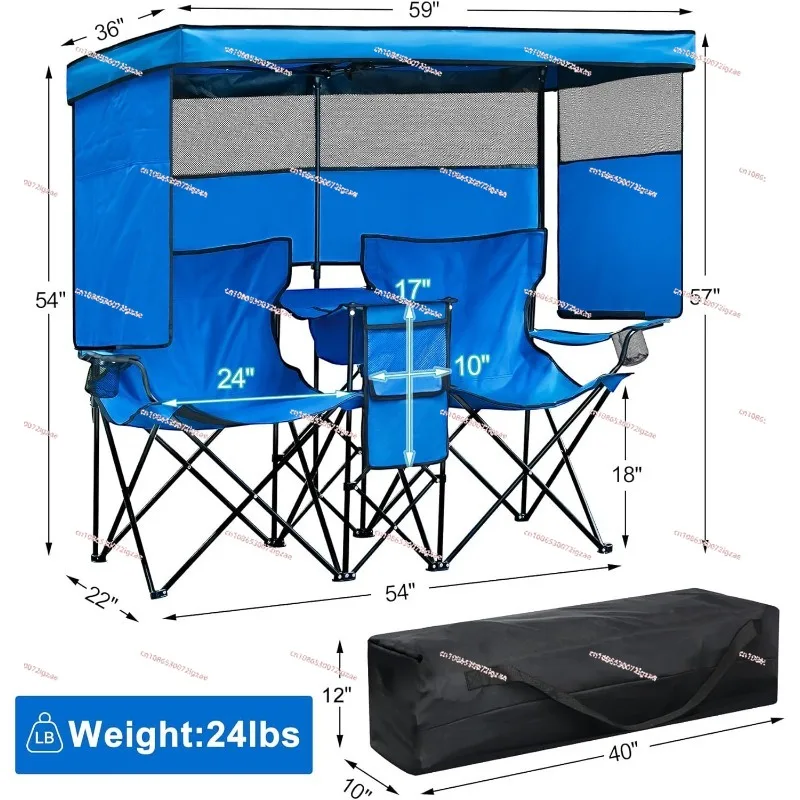 

Sunshade Ice Pack Double Chair Portable Camping Folding Chair