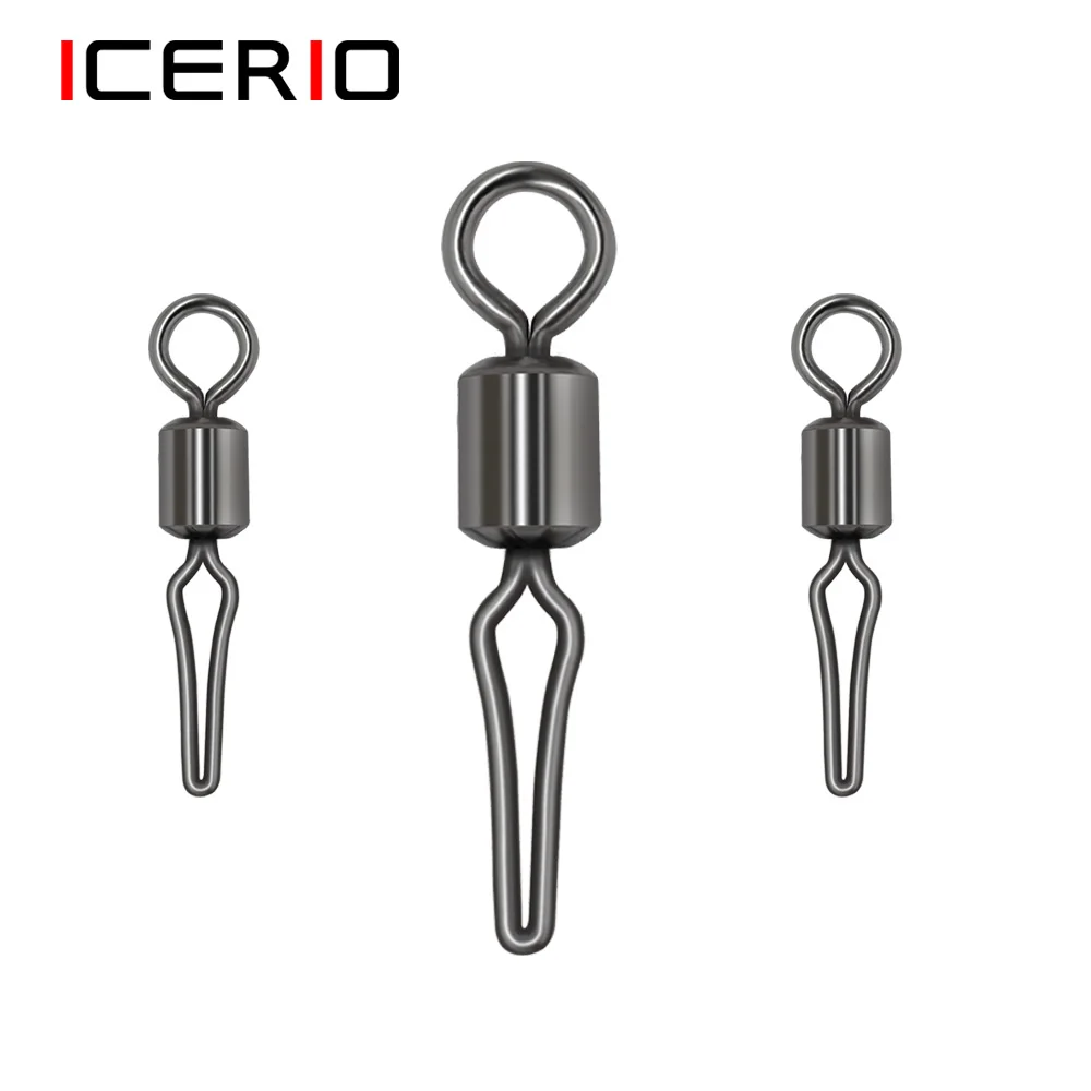 

(100pcs)Swivel with side line clip fishing tackle fishhooks and crap fishing connector fishing swivels with snap