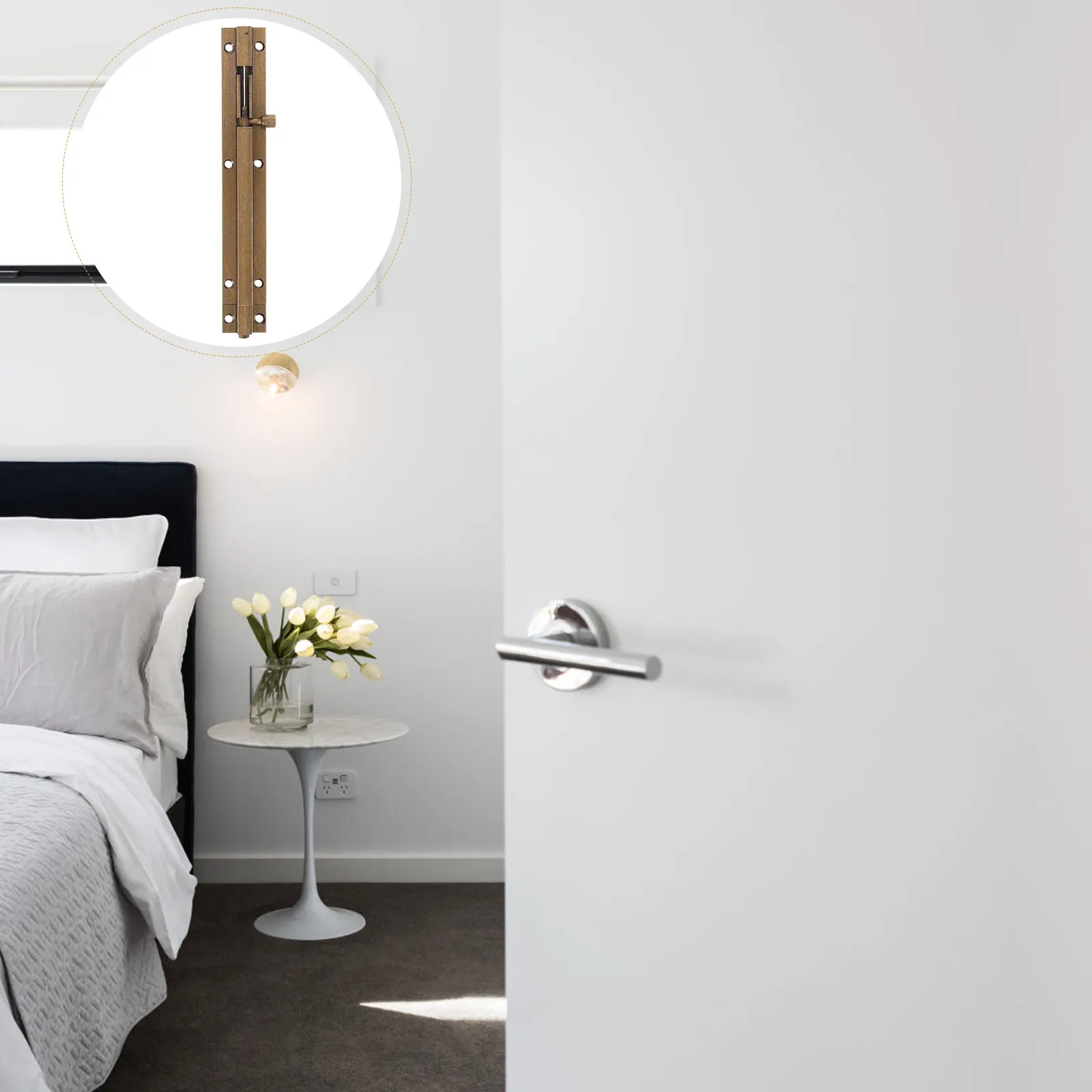 

Медный дверной засов: прочный защитный замок-слайдер, усиленный цилиндровый болт, раздвижной замок-болт для безопасности дверей, ограждений и ворот