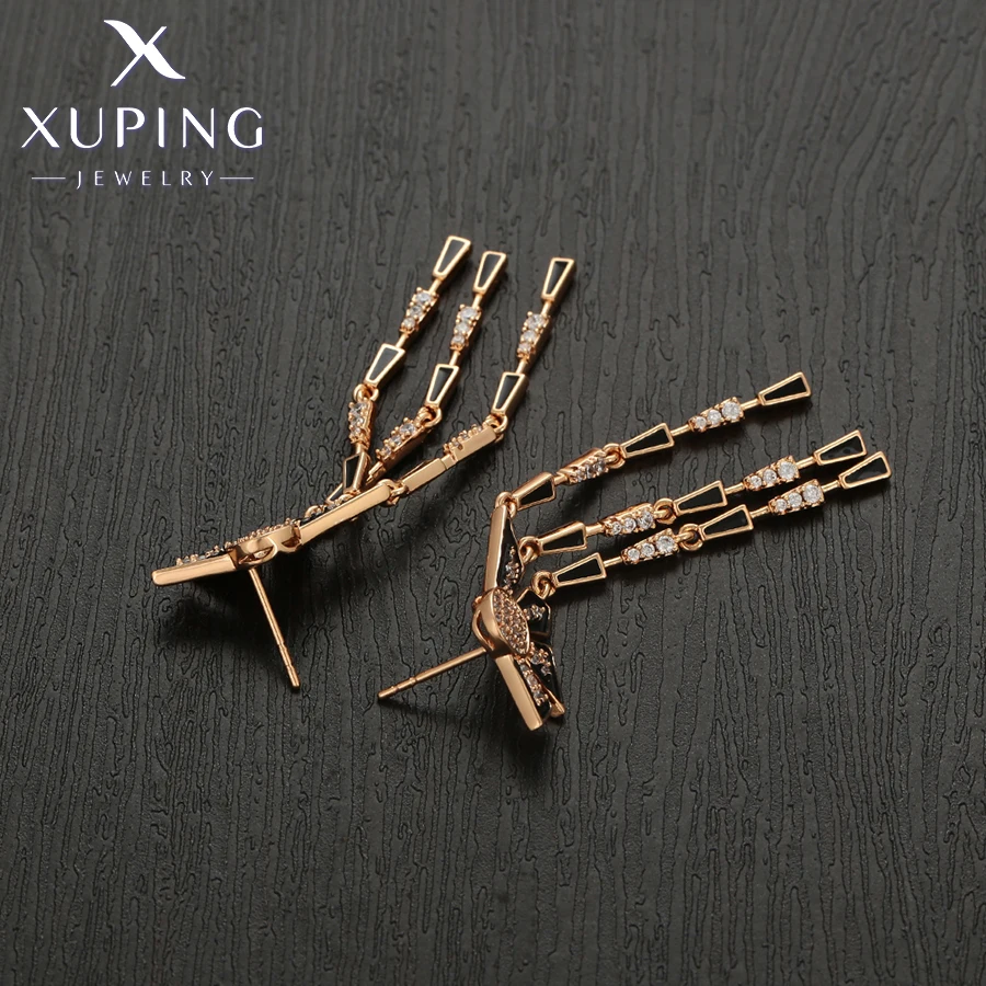 Xuping Jewelry Neu eingetroffene traditionelle Tropfenohrringe mit goldfarben plattierten Ohrringen für Damen, Schmuck, Geschenk, X001053302 – Detail 15