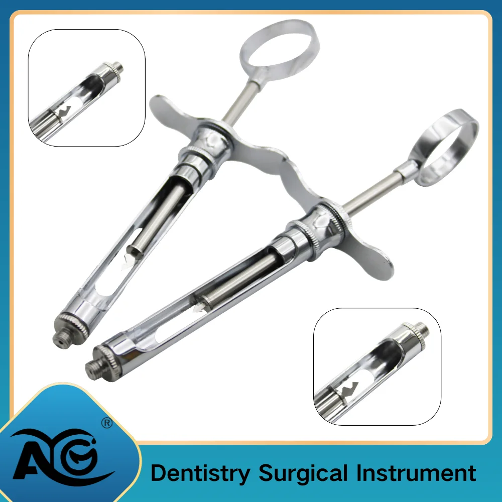 1Pcs Dental Anesthesia Aspirating Syringe Dental Syringe Stainless Steel Dentistry Surgical Instrument With Head Teeth Care