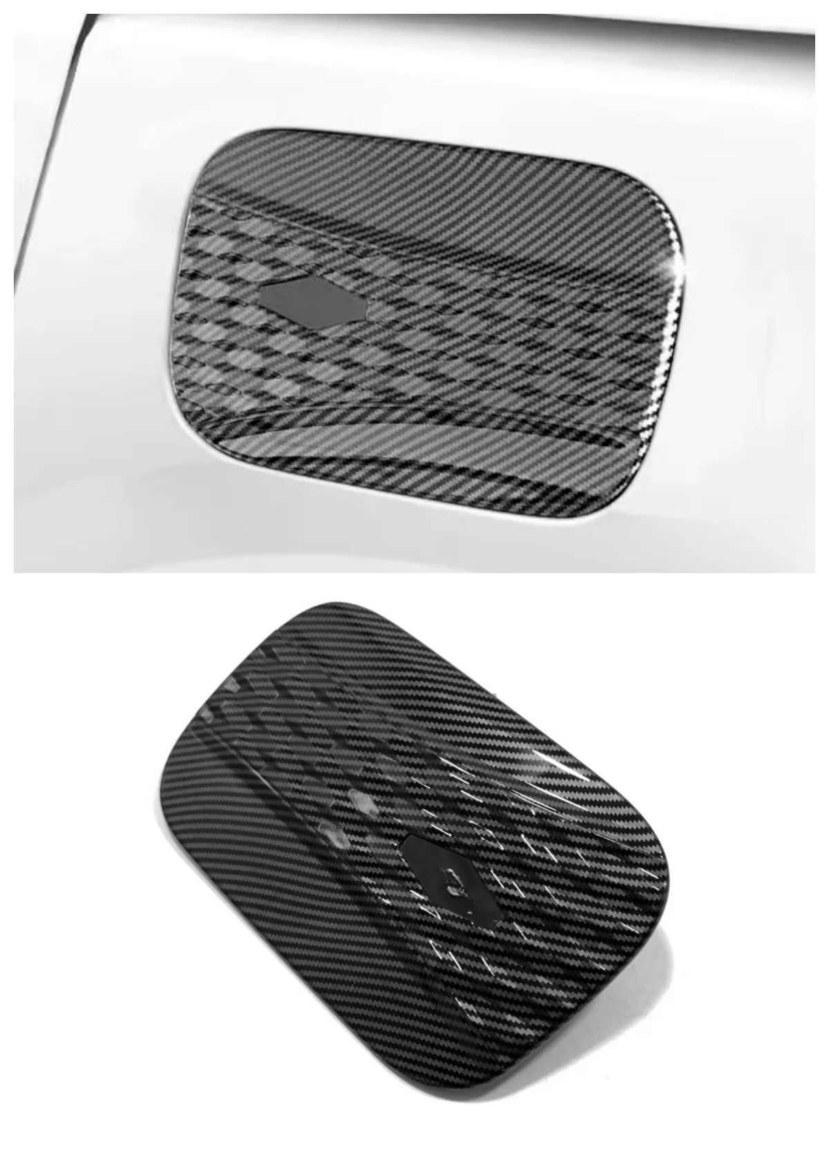 Suitable for Kia Carnival 2022 fuel tank cover panel ABS decoration Auto Parts carbon fibre silvery