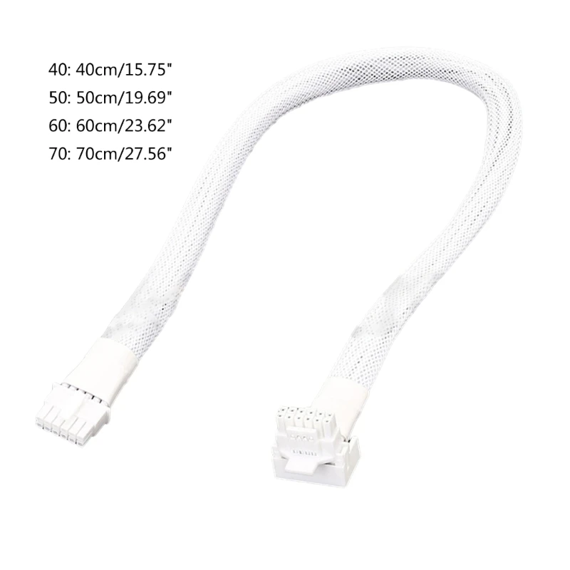 for RTX4000 Series 16Pin Male to PCIE 5.0 12+4 16Pin Video Card Cable 12VHPWR PCIE 5.0 Straight to Elbow Head Cable