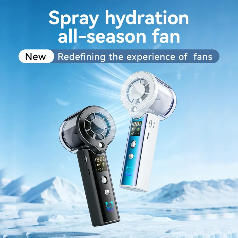 Portable Handheld Fan with Semiconductor Refrigeration Ice Compress 100 Gear Speed Rechargeable Low Noise for Outdoor Travel