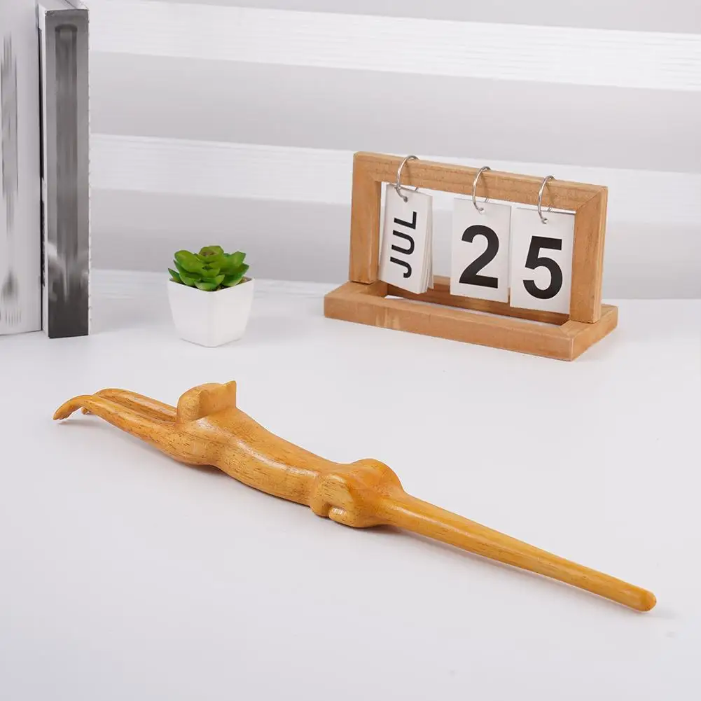 

Деревянный скребок для спины в форме милого кота для мужчин и женщин, кошачий коготь, расслабляющий скребок для спины, массажный инструмент для снятия стрельбы