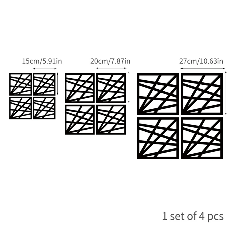 Colorful Retro Strip Tiles Mirror Wall Sticker Stairs Door Wardrobe Decoration Furniture Stickers Peel & Stick Art Mural