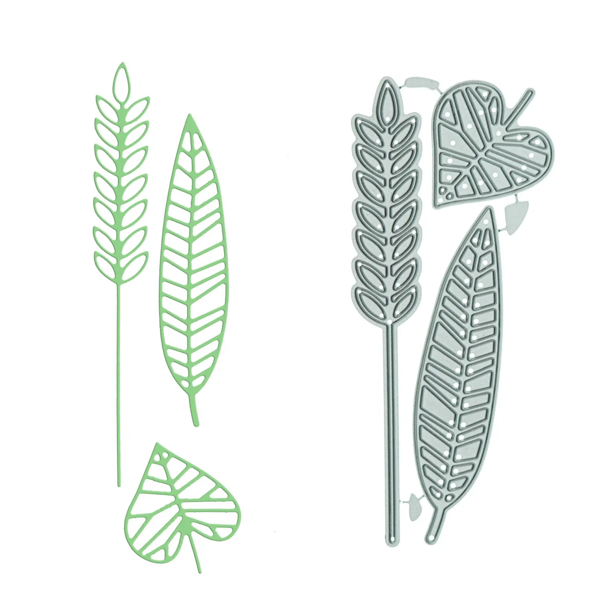 Troqueles de corte de Metal de trigo de hoja de Salix larga y estrecha, troqueles de álbum de recortes para manualidades de decoración de tarjetas, plantilla de corte de papel artístico