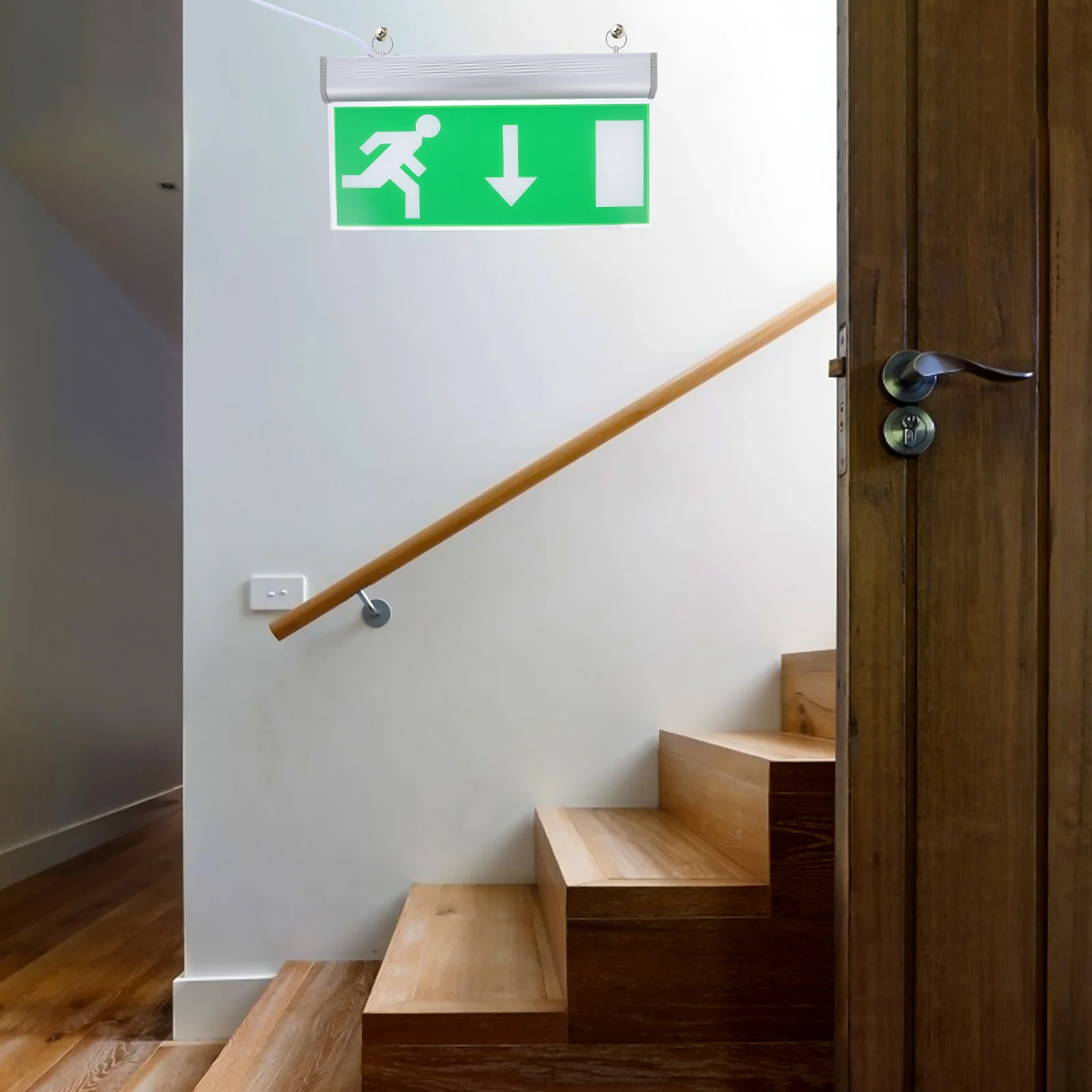 

1 шт. светодиодный аварийный выходной светильник, знак безопасности, прочный аварийный эвакуационный настенный светильник для общественных мест, знак выхода