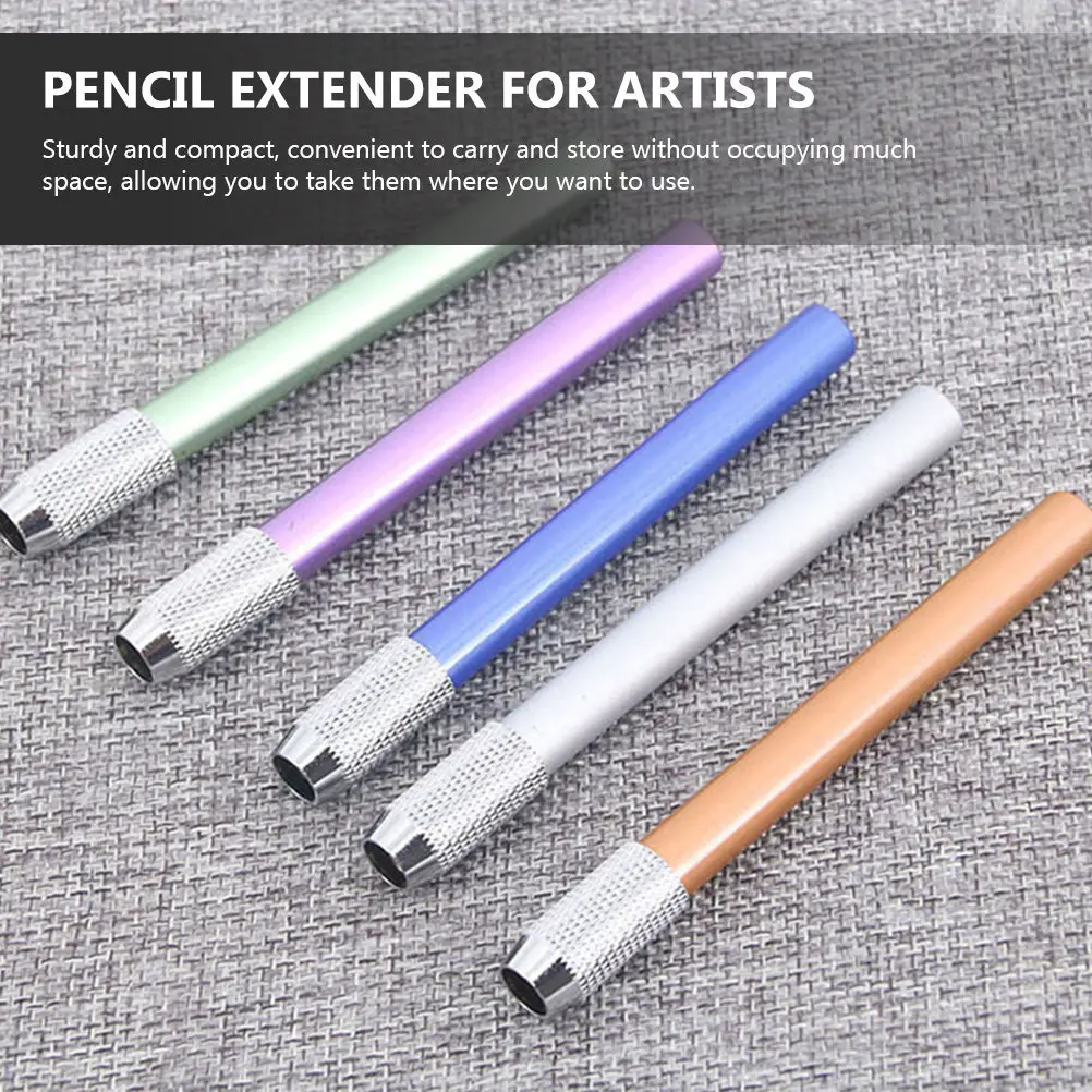 3pcs Metal Pencil Extenders – Adjustable Lengthener Holder for Standard Pencils