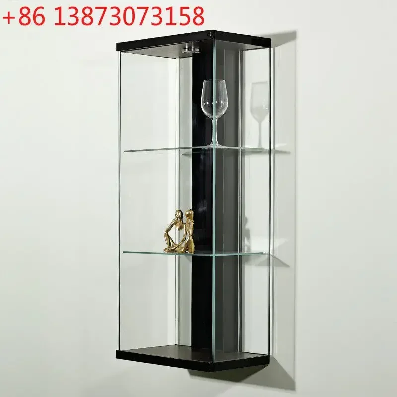 Light luxury Italian minimalist suspended glass wall wall wall-mounted living room household wine cabinet