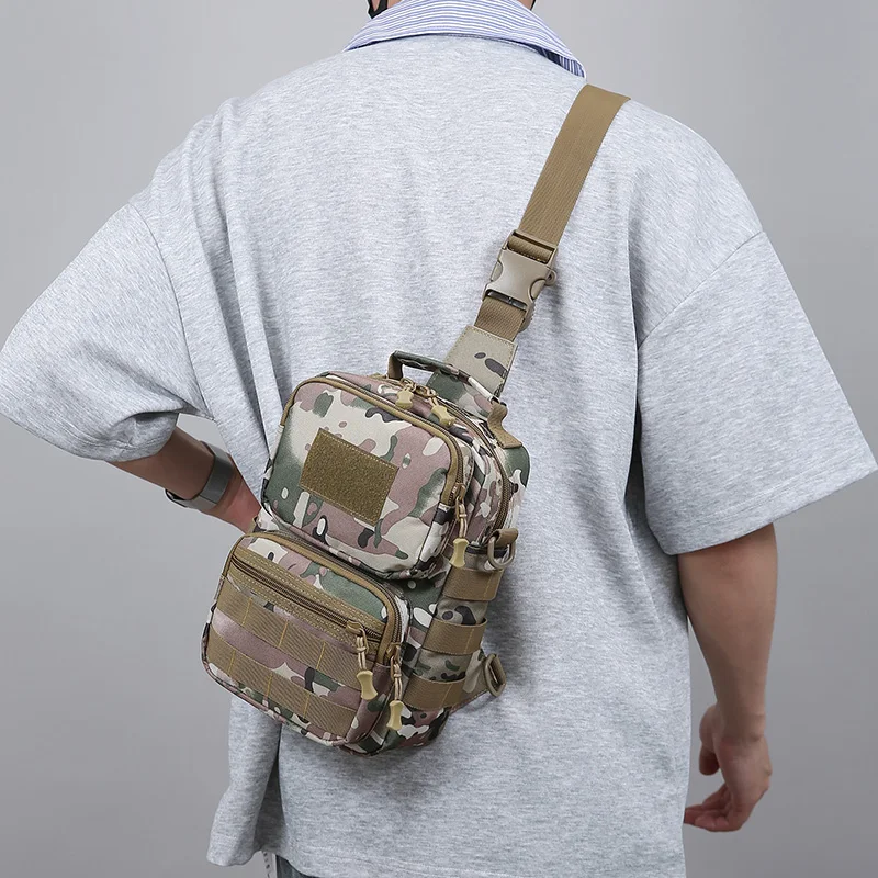 Taktische Brusttasche für Männer, multifunktionale Angeltasche, strapazierfähige Umhängetasche für Reisen, Camping, Wandern, Outdoor-Aktivitäten – Detail 5