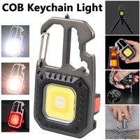 Mini COB Keychain Light Super Bright Camping Emergency LED Flashlight Type-C Rechargeable Magnet Torch Work Light with Stand