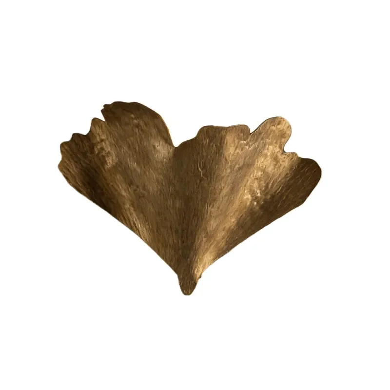 New Chinese Pure Brass Retro Wall Lamp Zen Lotus Leaf Bedside Light for Bedroom Villa Living Room Feature Wall