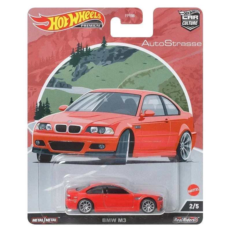 오리지널 핫 휠즈 자동차 문화 프리미엄 오토 스트라세 1/64 다이캐스트, BMW M3 차량 람보르기니 장난감, 남아, 어린이 컬렉션