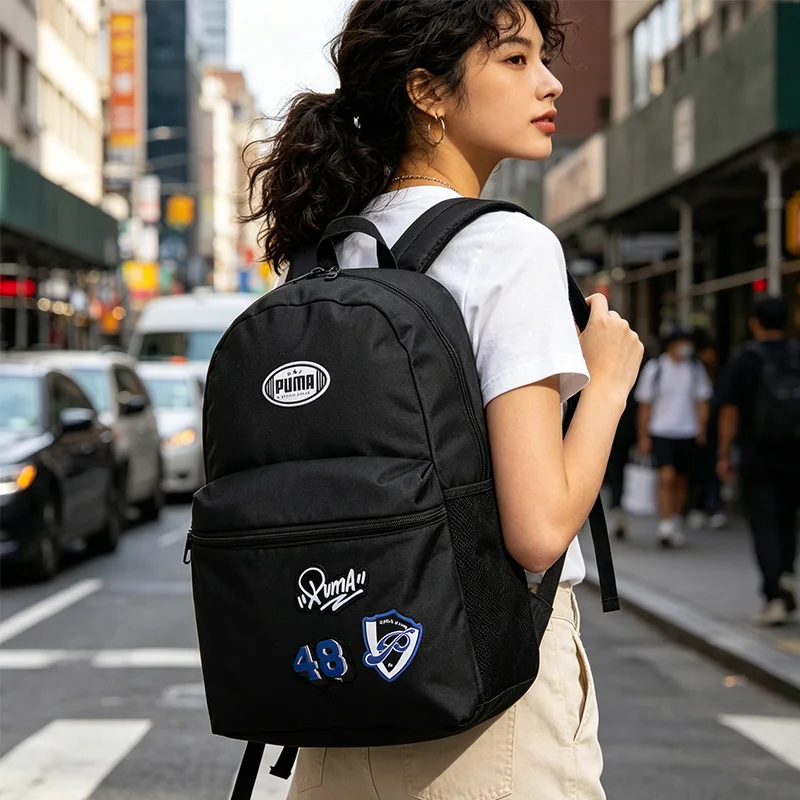 New Puma Men's And Women's Patch Printed Sports Casual Fashion Backpack 090803-01
