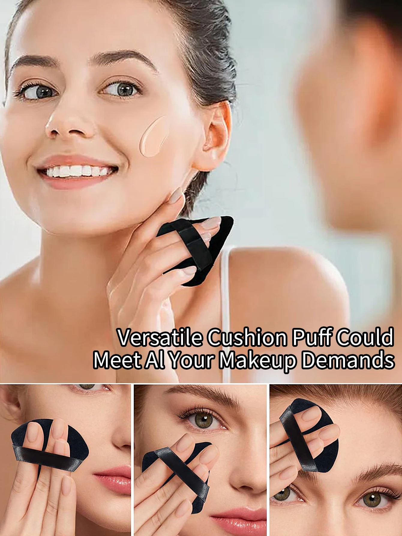12 pezzi di set di soffio di cipria in spugna nera per trucco più venduto, soffio di cipria triangolare in spugna super morbida e non appiccicosa
