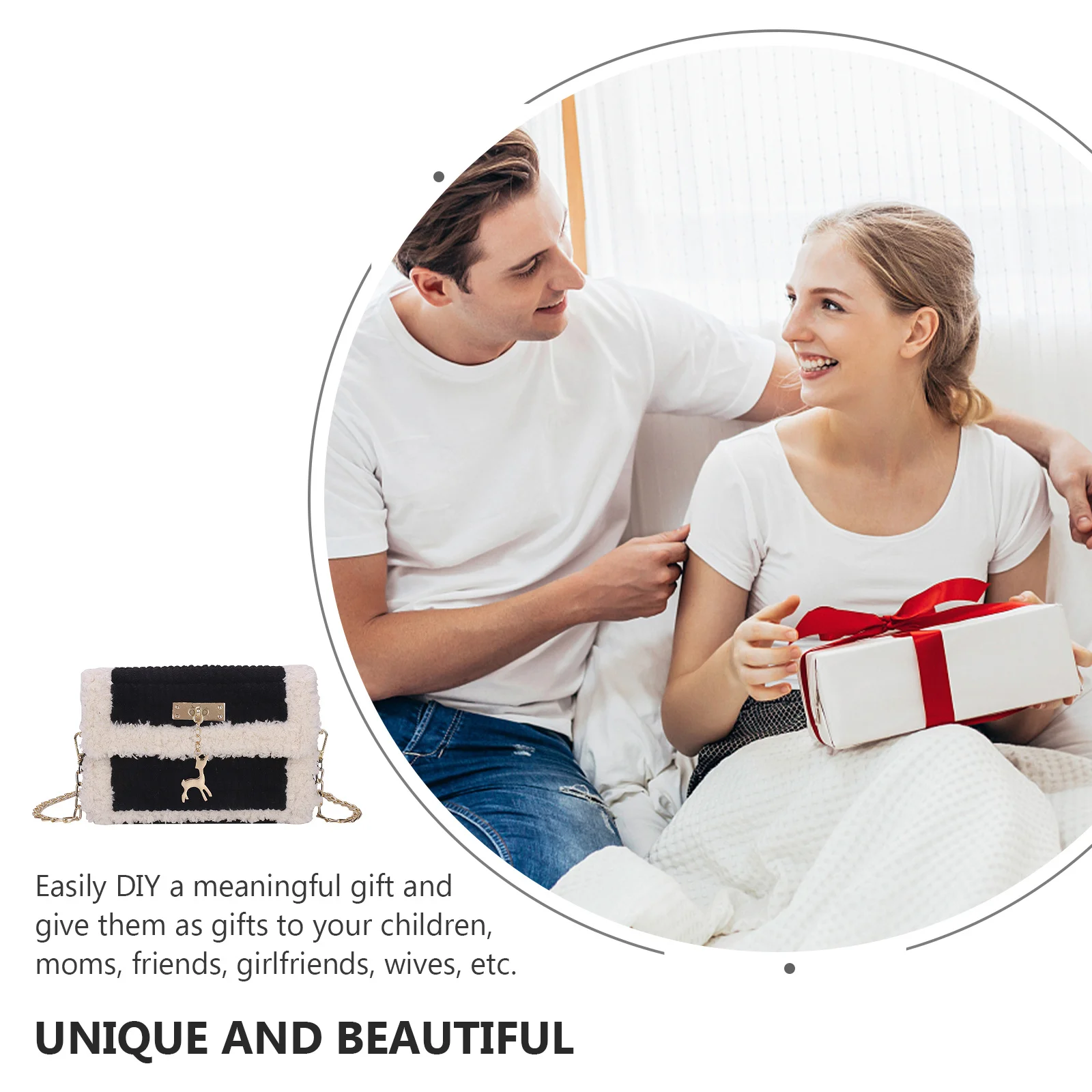 

1Set Weaving Bag DIY Set Attractive Appearance Craft Kit for Women Handmade Purse Material Easy to Make Cross Stitch Pouch