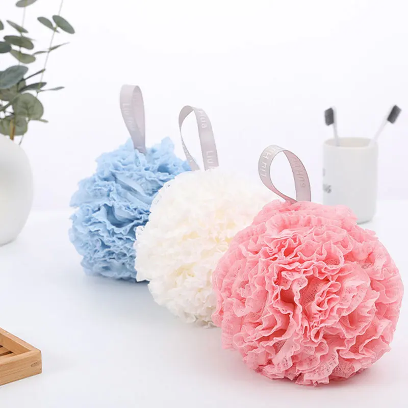 

Soft Bath Scrub Bath Ball Body Clean Bath Puff Bathroom Supplies Flower Scrubbing Bubble Shower Mesh Sponge Back Brush