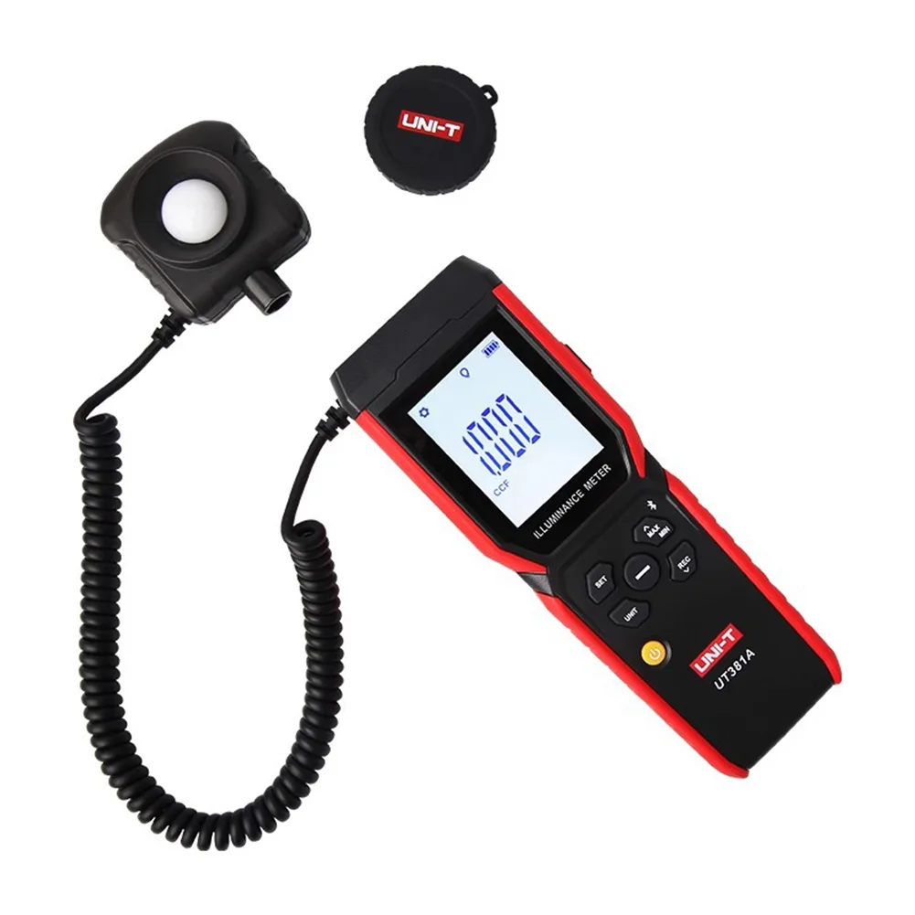 UT381A Light Meter Featuring Detachable Probe Max Min Avg Functions and Real Time Data Transfer via Compatible Mobile App