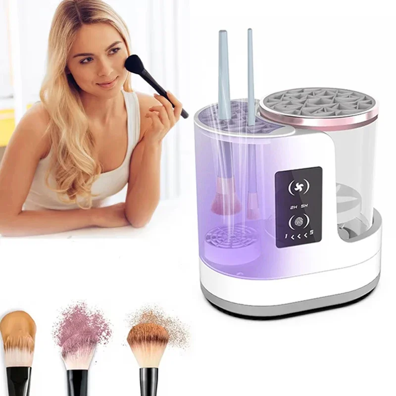 USB Elektrischer Make-up-Pinselreiniger, tragbar, 3-in-1 Make-up-Pinselreiniger, Trockengestell, Lazy Cleaning Pinselwaschmaschine, Schnelltrocknungsgerät