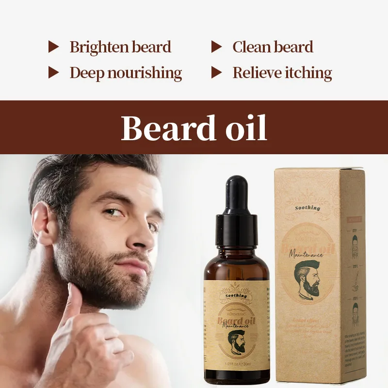 KORMESIC Natural Beard Oil for Men Vanilla Scent Hydrates Repairs Beard Roots Growth Fuller Thicker Styling Care