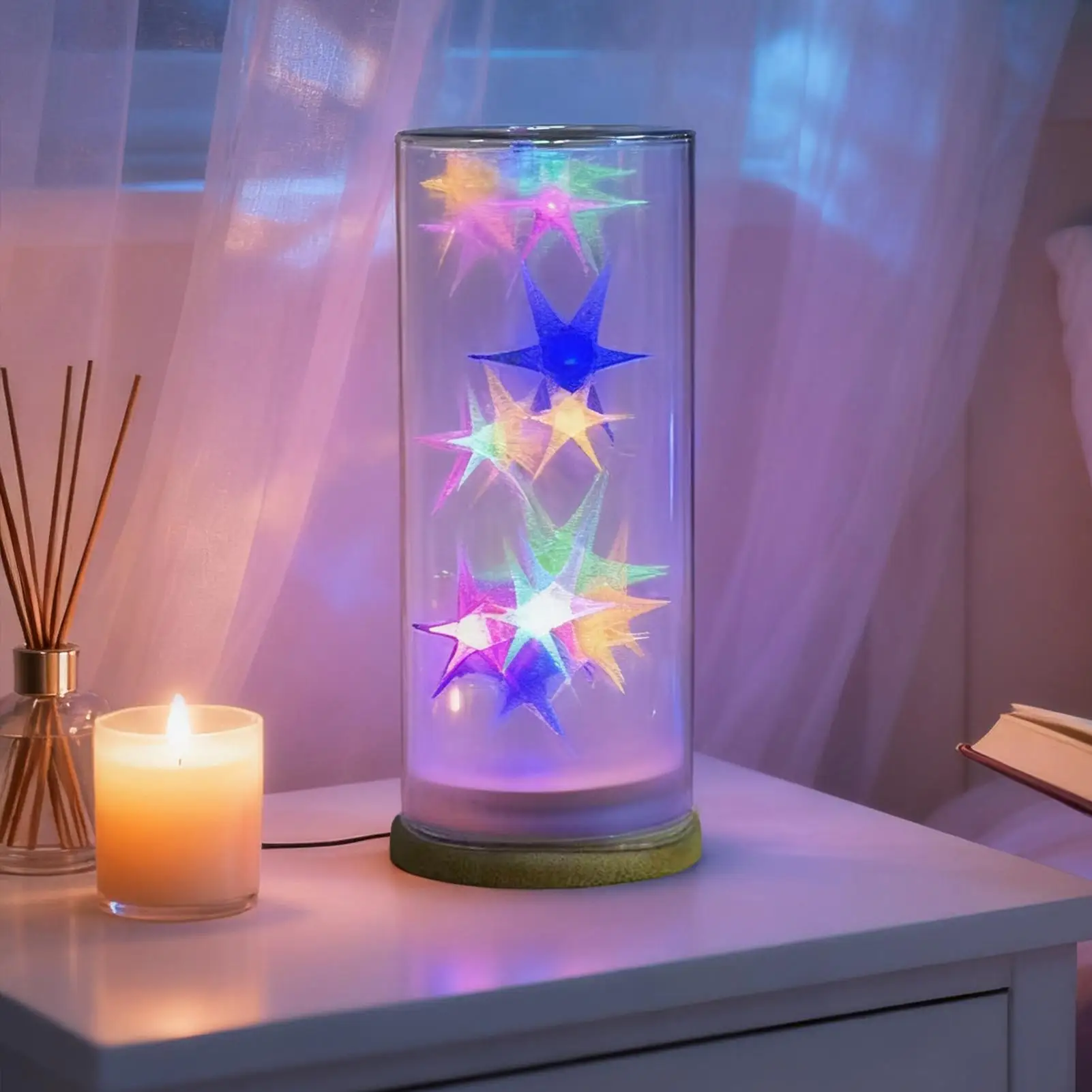 Luz nocturna de estrella, iluminación ambiental LED, decoración del hogar, lámpara de mesa decorativa, luz de mesita de noche para dormitorio, mesita de noche, sala de estar y oficina