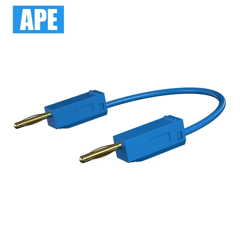 Imagem -02 - Banhado a Ouro Empilhável Mini Banana Plug Test Lead Jumper Wire Linha de Cabo de Teste Elétrico mm 10 Pcs