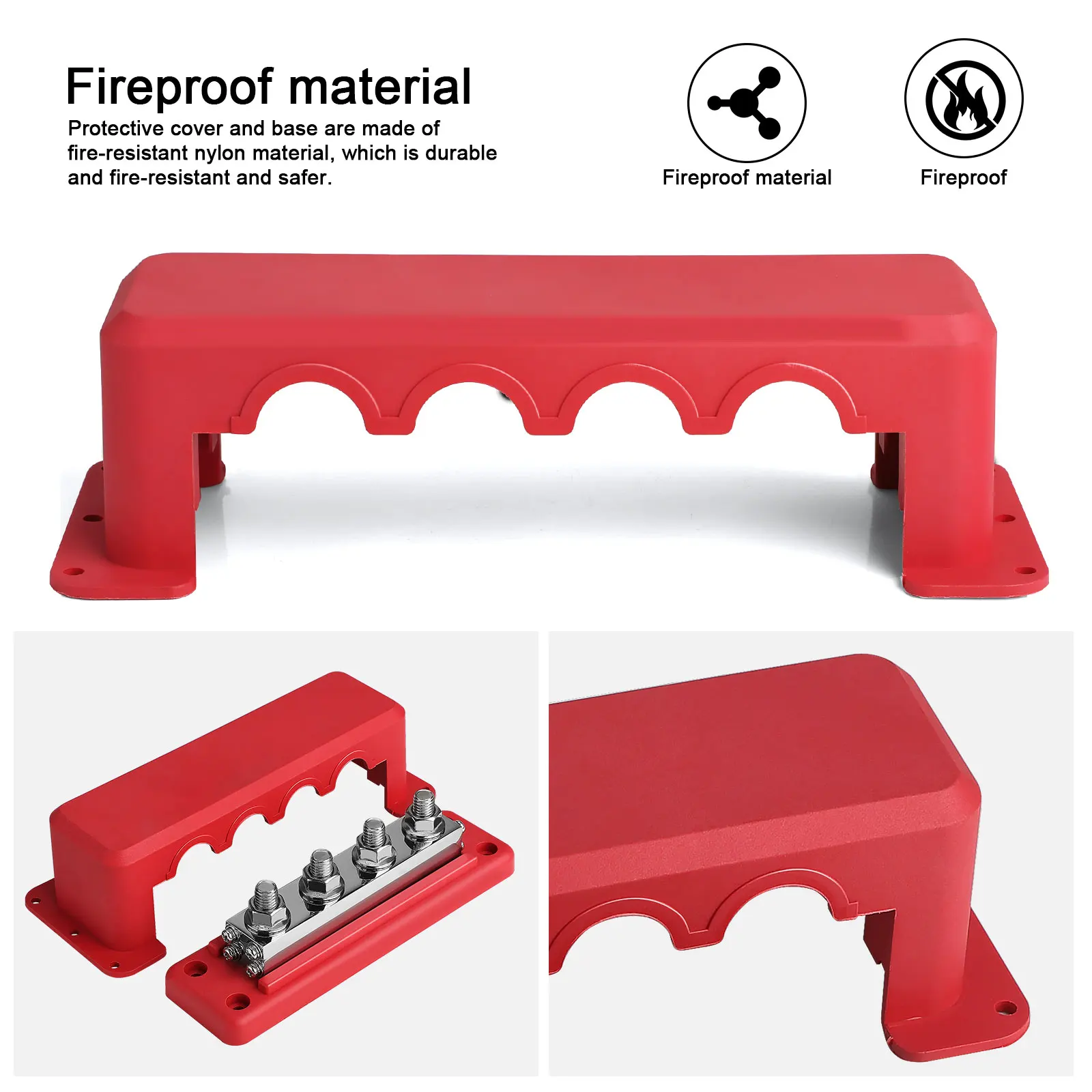 新型 12-48V 600A スタッド M10 3/8インチ 電源 EV充電器 配電ブロック バスバー 電気端子台 トラック ボート キャンピングカー RV 車用