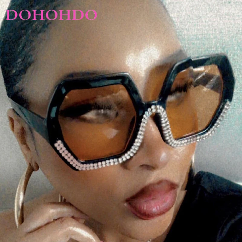 

Luxury Design Polygonal Imitation Diamond Women Sunglasses Popular Retro Men Sunglass Outdoor Driving Travel Shades Lentes UV400