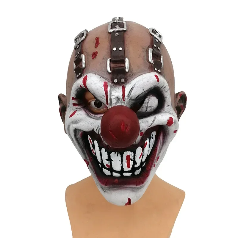 

NEW2025 Halloween New Horror Clown Mask Game Character Latex Hood Party Red Nose Clown Props