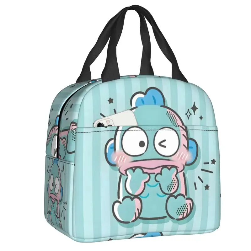 

Custom Hangyodon Lunch Bag Women Ugly Fish Kawaii Cartoon Anime Warm Cooler Insulated Lunch Box for Kids School