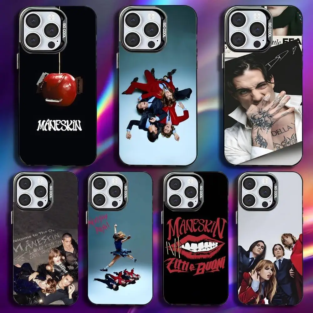 

Maneskin Damiano David Phone Case For iPhone 16,15,14,13,12,11,Pro,Max,Plus,Mini,XS,SE Anti Fall Black Matte Hard Bumper
