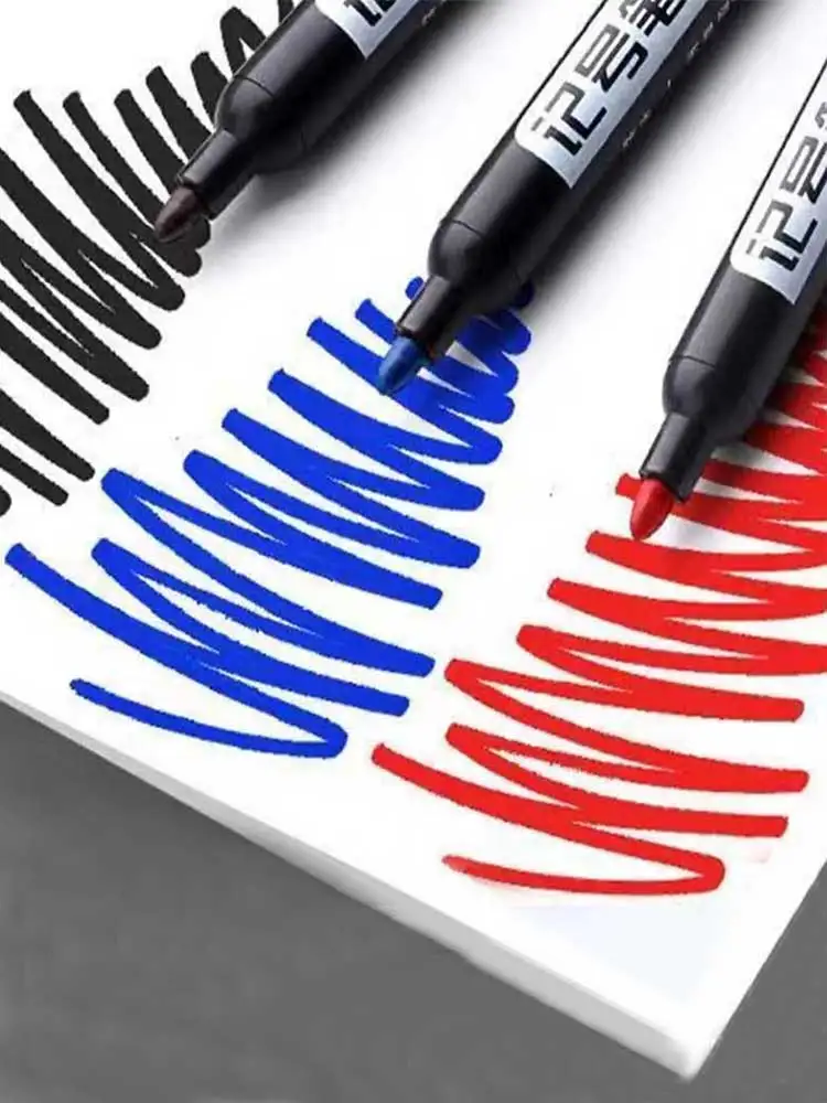 10 Oil-based Marker Pens Black Line Marking Pens Waterproof and Non Fading Express Delivery Large Headed Pens Non Erasable