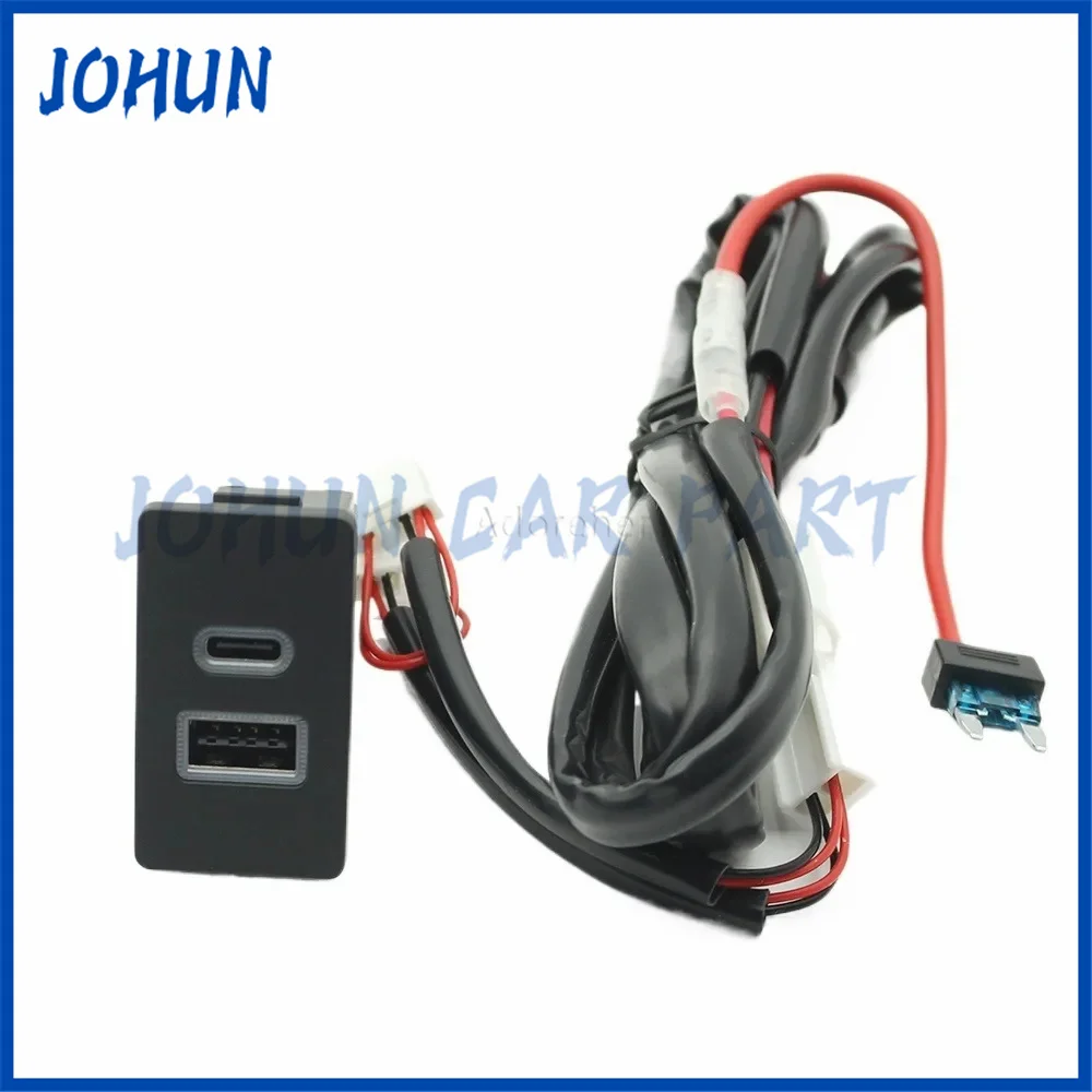 Picture 7: Car Fast Charging Socket Input Adapter Audio Radio U-Disk Flash Socket Modified Charger USB TYPE-C For Toyota Corolla LC80 LC95