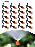 20/50pcs Micro Drip Adjustable Switchable Irrigation System Watering Sprinklers Emitter Drippers Single Head Atomization Nozzle