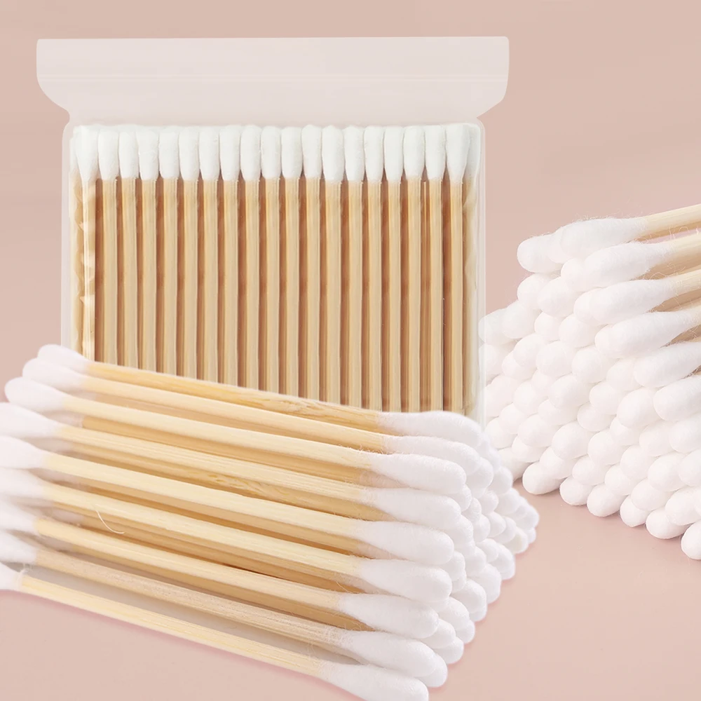 Double Head Wood Cotton Swab Disposable Multifunction Cotton Buds for Women Health Beauty Makeup Nose Ears Cleaning Sticks Tools