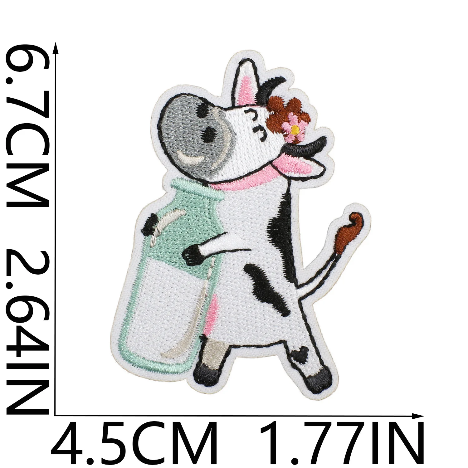 Cute Cow Embroidered Patches for Family Clothing DIY Happy Farm Dairy Cattle Anime Appliques Iron on Moo Decals Series Wholesale