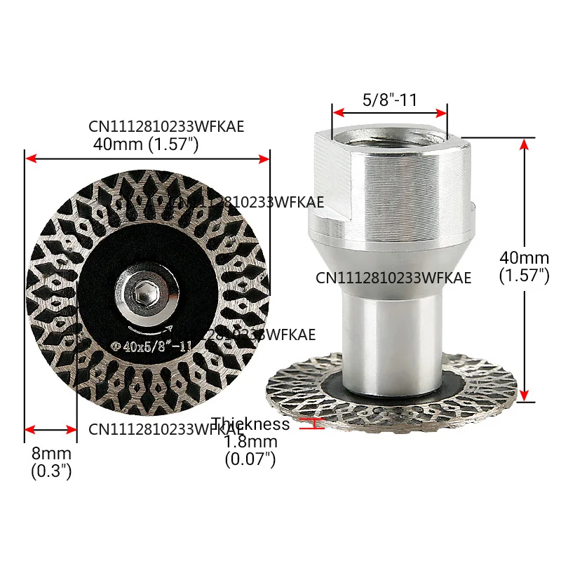 Suitable for LOZLIN 40mm Diamond Mini Saw Blade with Threaded Stone Cutting Disc Granite Sandstone Concrete