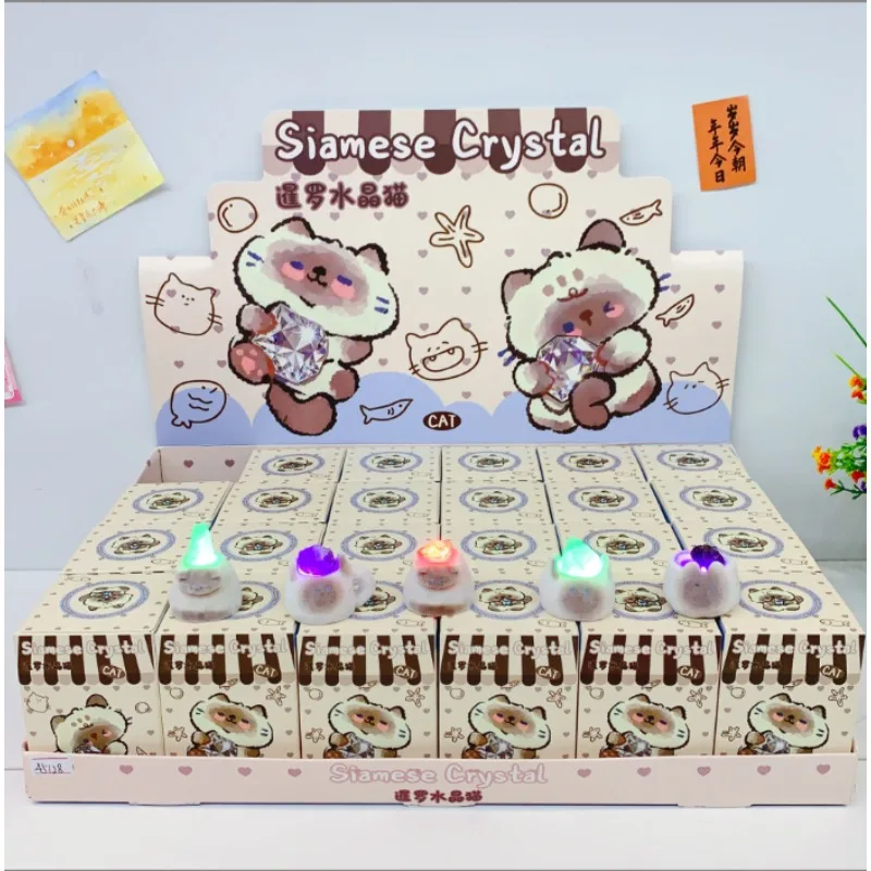 

Cute cartoon figurine - Thai Crystal Cat. High-quality appearance. Exquisite glowing crystal stones. Blind box decoration piece.
