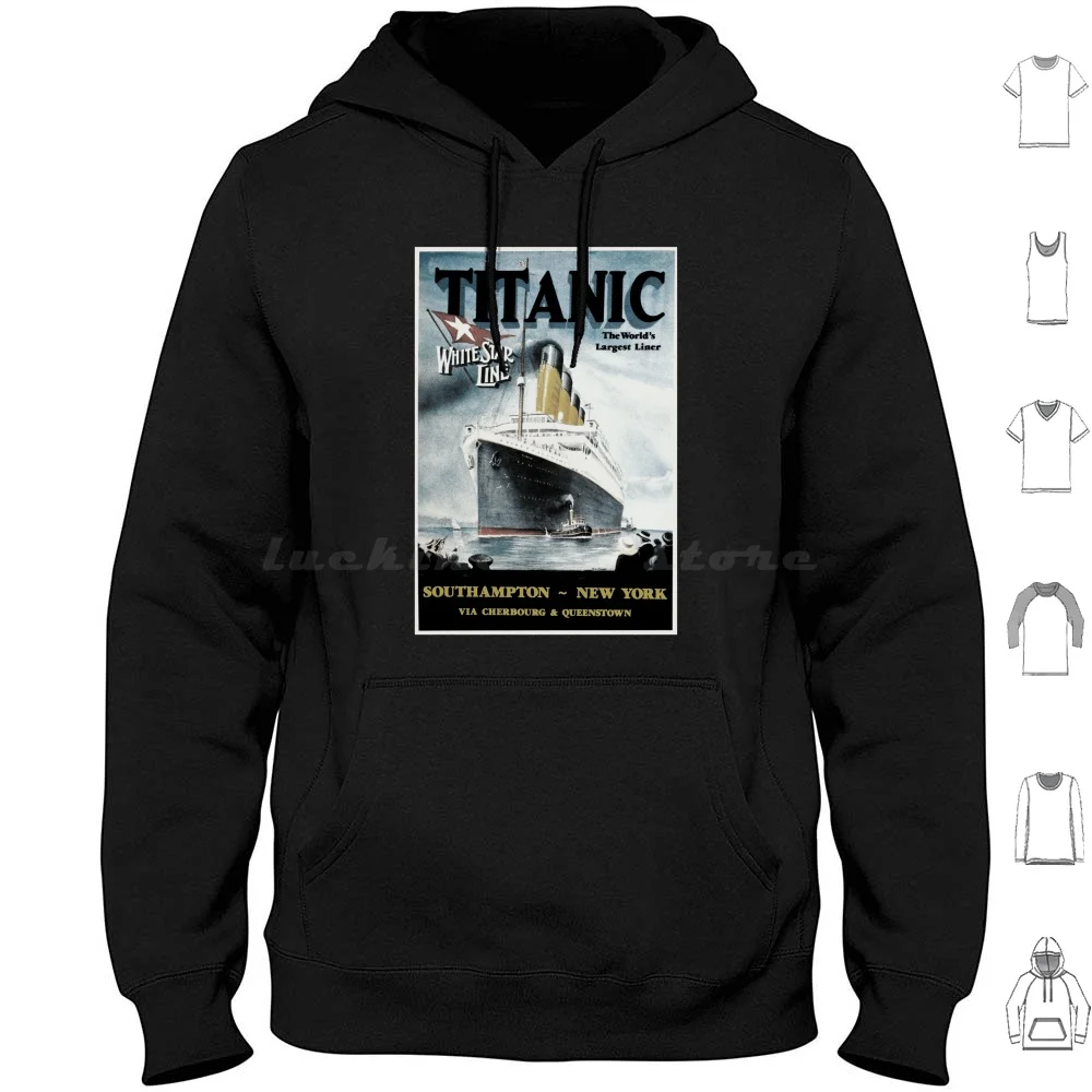 Titanic-Vintage Poster Hoodie cotton Long Sleeve Titanic Sinking Sea Disaster Sheep Old Vintage